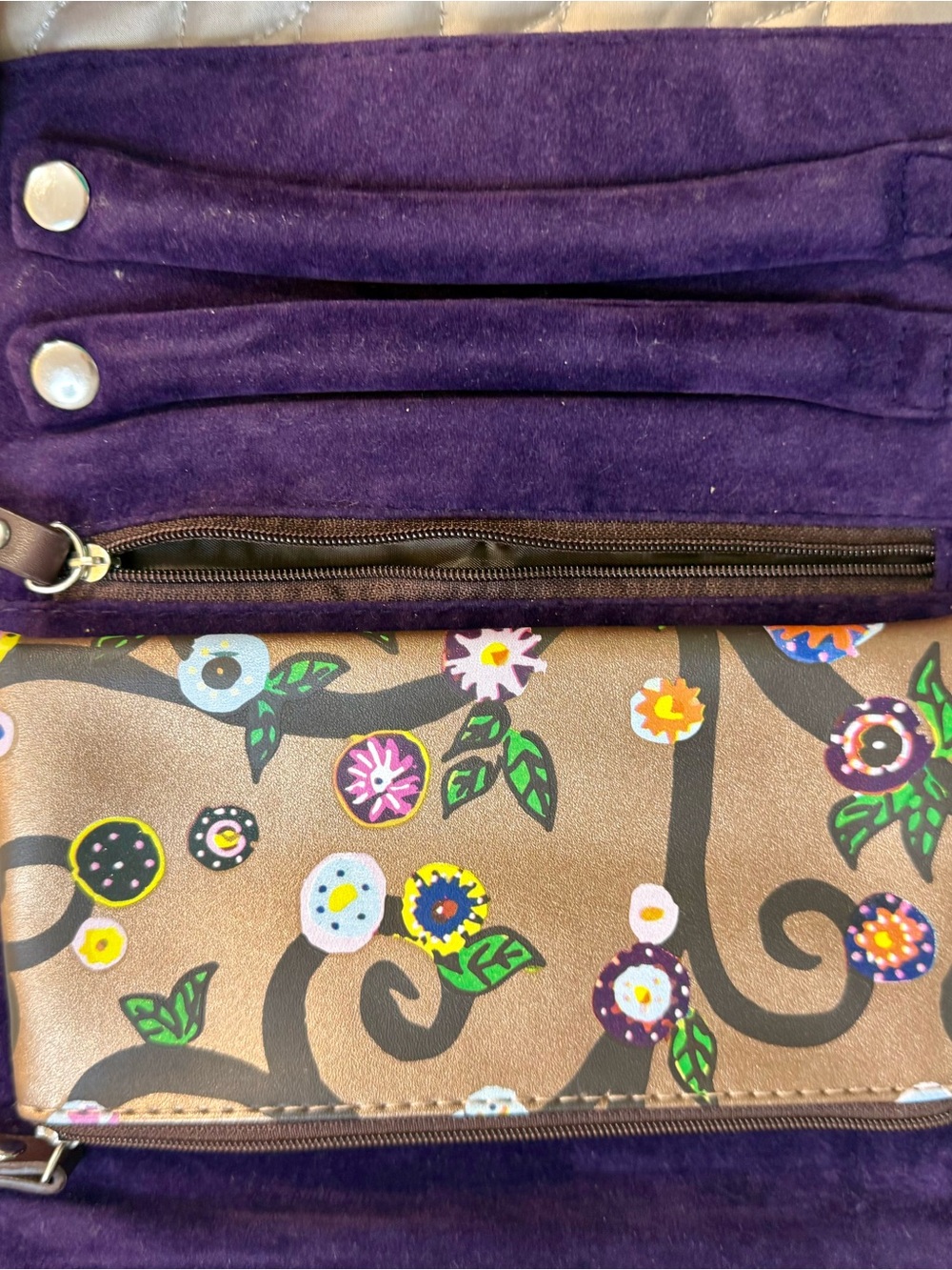 Travel Jewelry, organizer, trifle with Multicolor Blossoms and floral bird desig - Picture 6 of 16